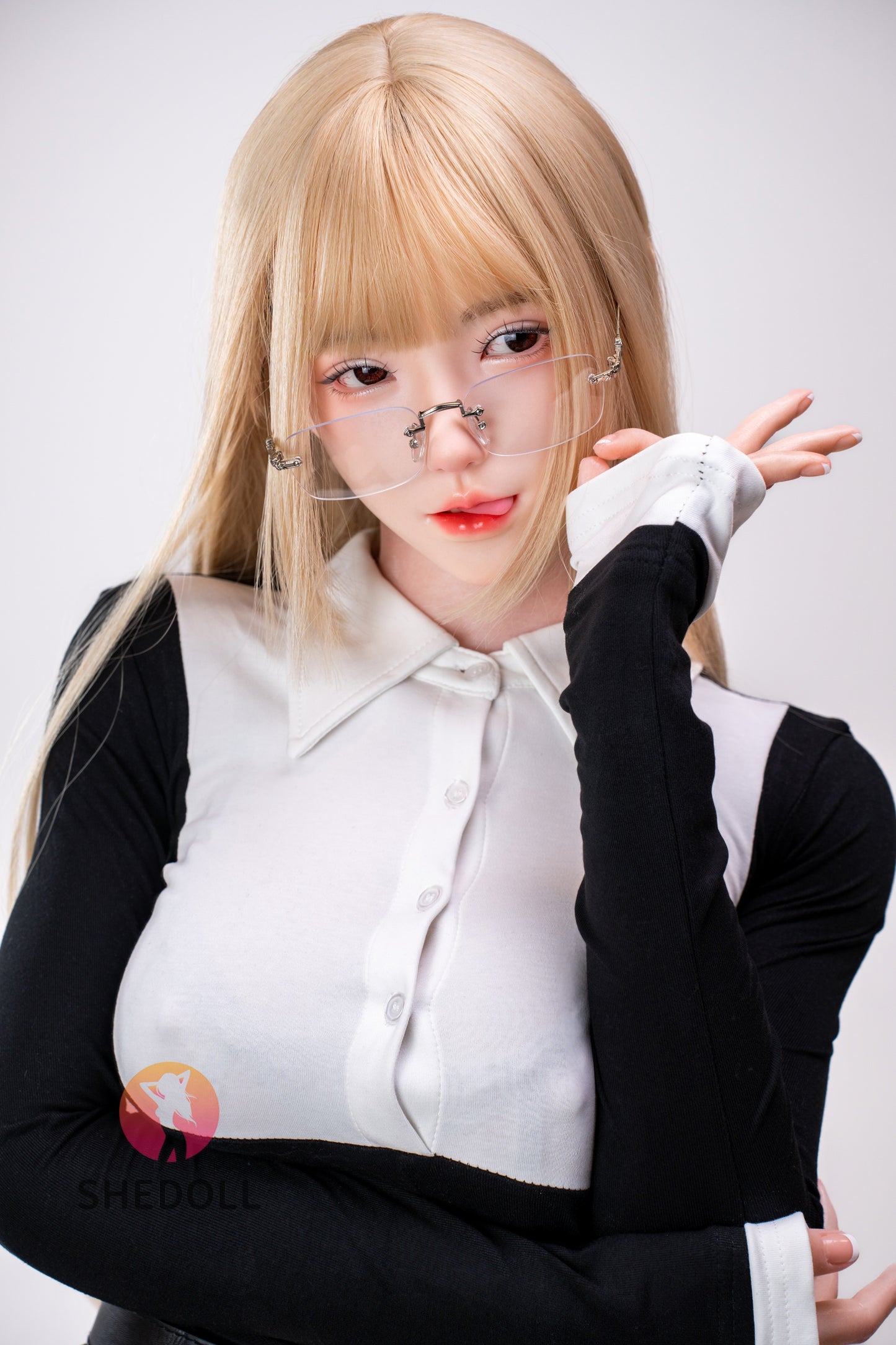 SHEDOLL 167cm Cカップ 楚琳（Chulin）ヘッド 知的系メガネ美女 ラブドール ボディー材質など選択可能 掲載画像はフルシリコン製 超擬真の肌テクスチャ付き