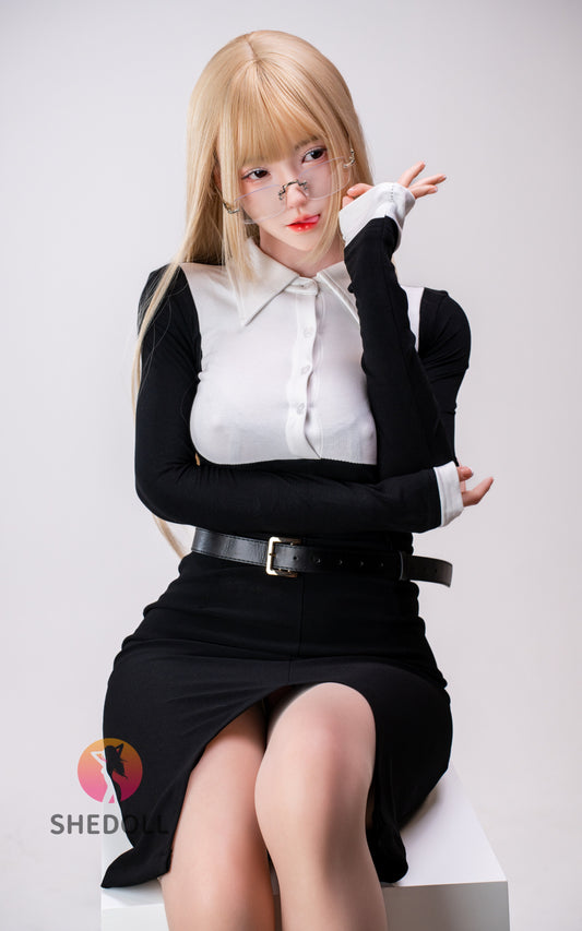SHEDOLL 167cm Cカップ 楚琳（Chulin）ヘッド 知的系メガネ美女 ラブドール ボディー材質など選択可能 掲載画像はフルシリコン製 超擬真の肌テクスチャ付き