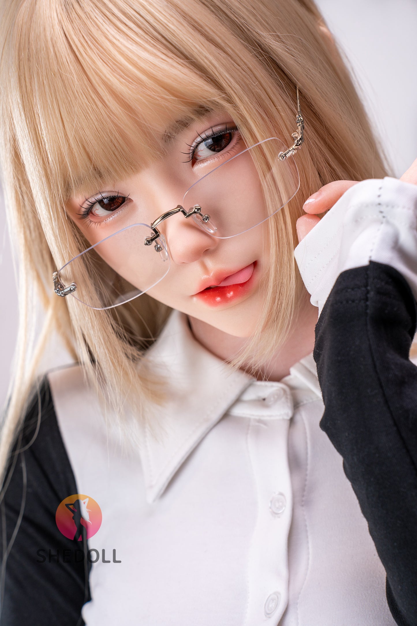 SHEDOLL 167cm Cカップ 楚琳（Chulin）ヘッド 知的系メガネ美女 ラブドール ボディー材質など選択可能 掲載画像はフルシリコン製 超擬真の肌テクスチャ付き