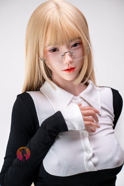 SHEDOLL 167cm Cカップ 楚琳（Chulin）ヘッド 知的系メガネ美女 ラブドール ボディー材質など選択可能 掲載画像はフルシリコン製 超擬真の肌テクスチャ付き